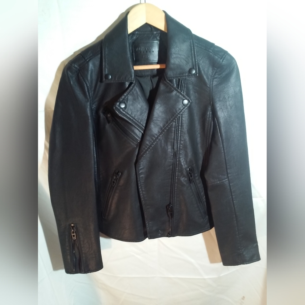 NWOT BlankNYC Onyx Faux Leather Black Moto Jacket XS
